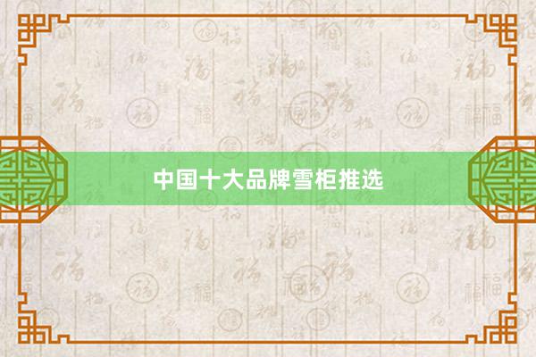 中国十大品牌雪柜推选