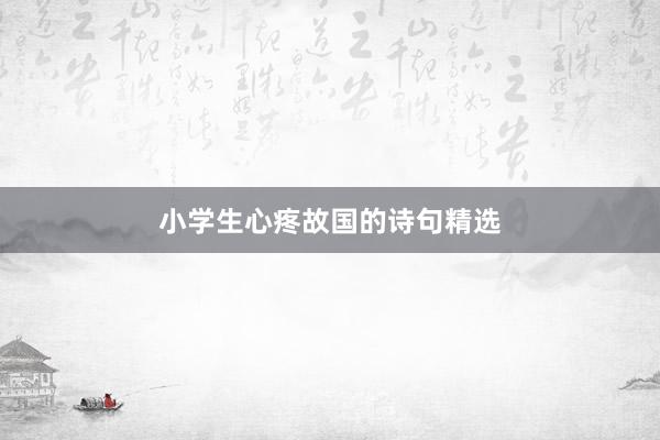 小学生心疼故国的诗句精选